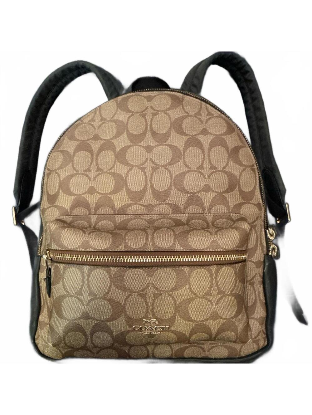 Coach Signature Charlie Backpack F58314 Medium Browns Gold Hardware